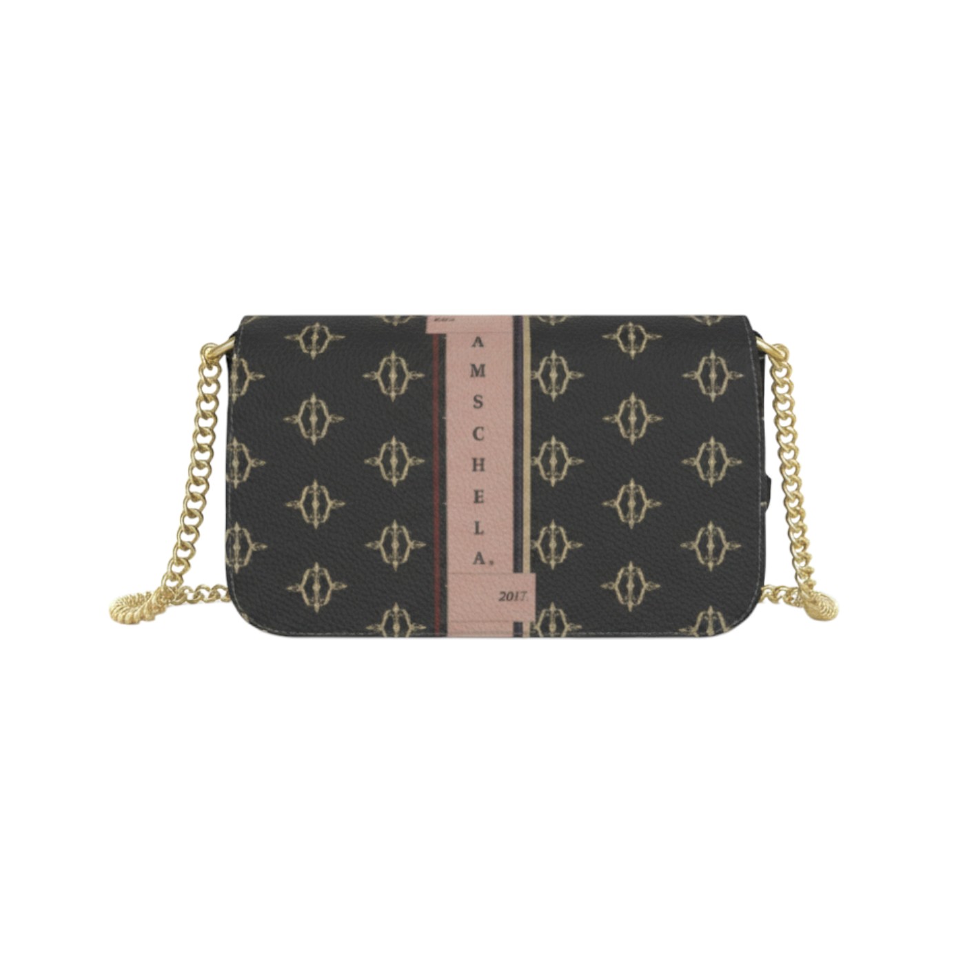 House Stripe Deco – Classic Monogram Black Label Flap Shoulder Bag